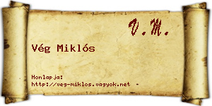 Vég Miklós névjegykártya